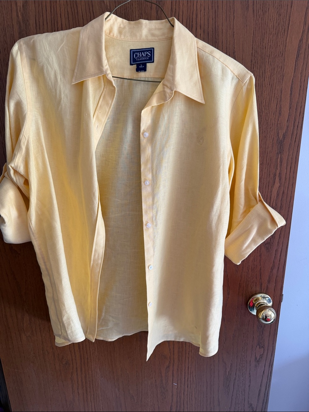 Chaps Men's Light Yellow Button-Down Shirt